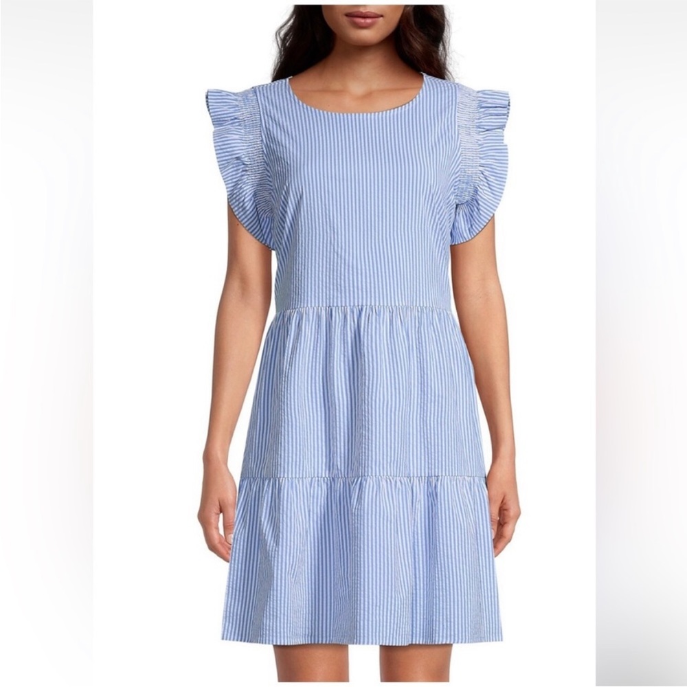 Vineyard Vines Harbor Ruffle-Sleeve mini dress